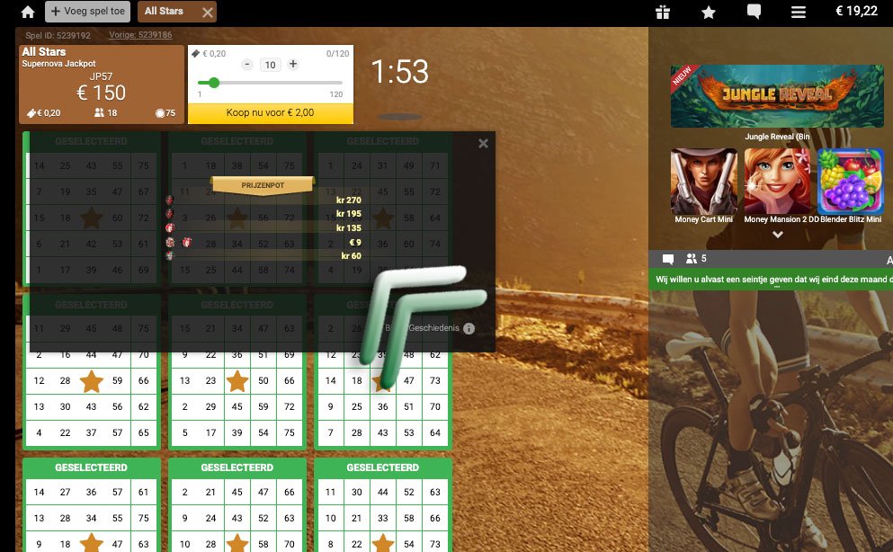  Winnaars All Stars Bingo Unibet